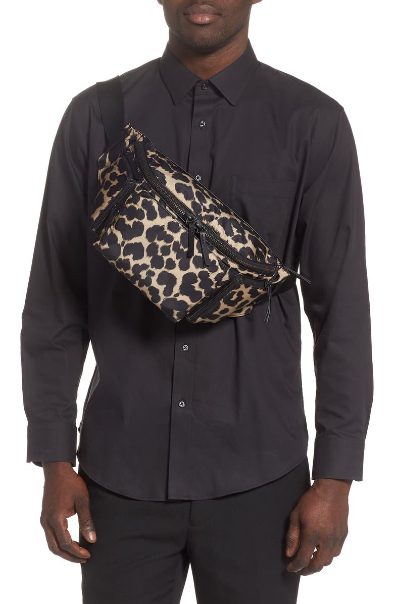 Dries Van Noten Leopard Print Belt Bag, Alternate, color,