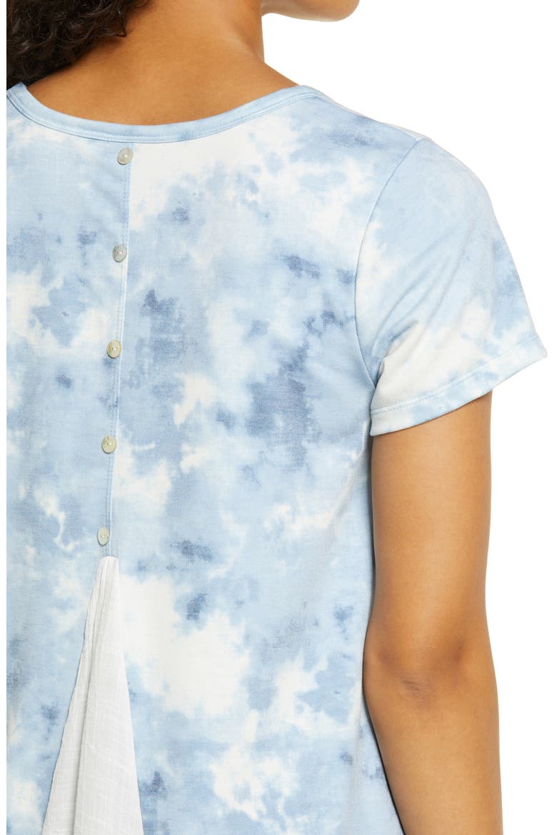 Mixed Media Top, Alternate, color, BLUE TIE DYE