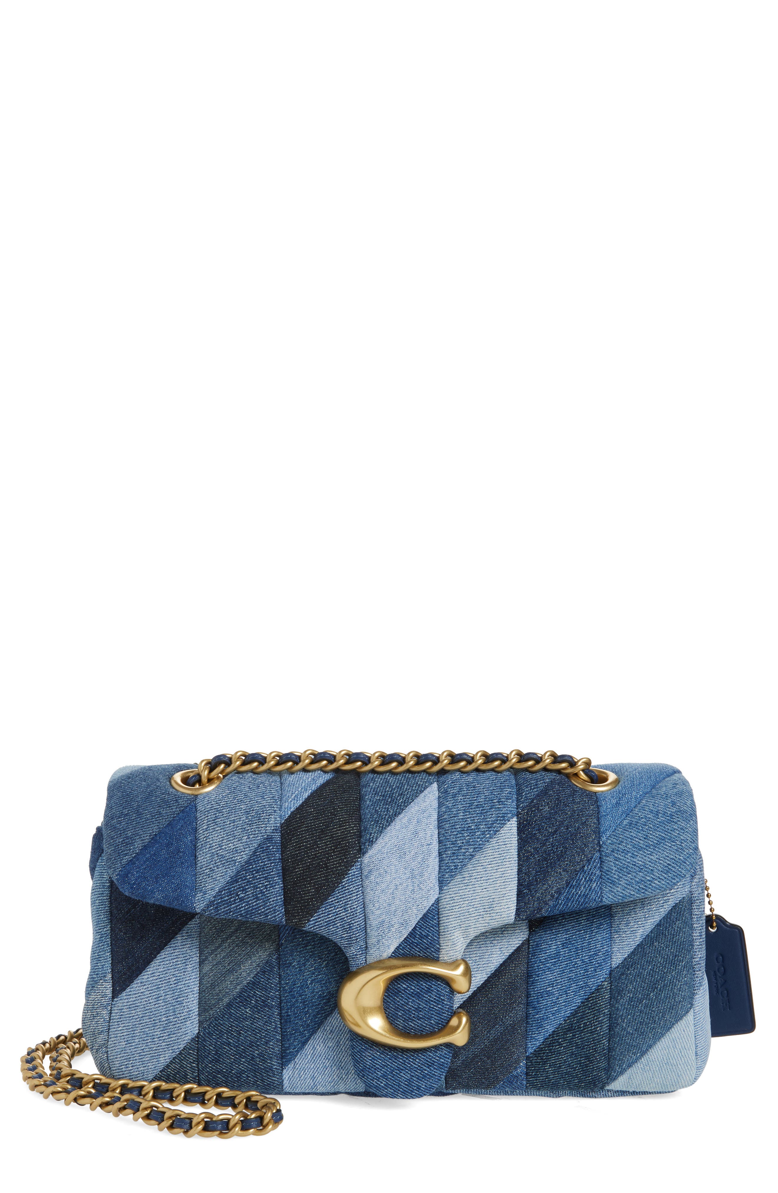 COACH Tabby Quilted Patchwork Denim Shoulder Bag, Main, color, 