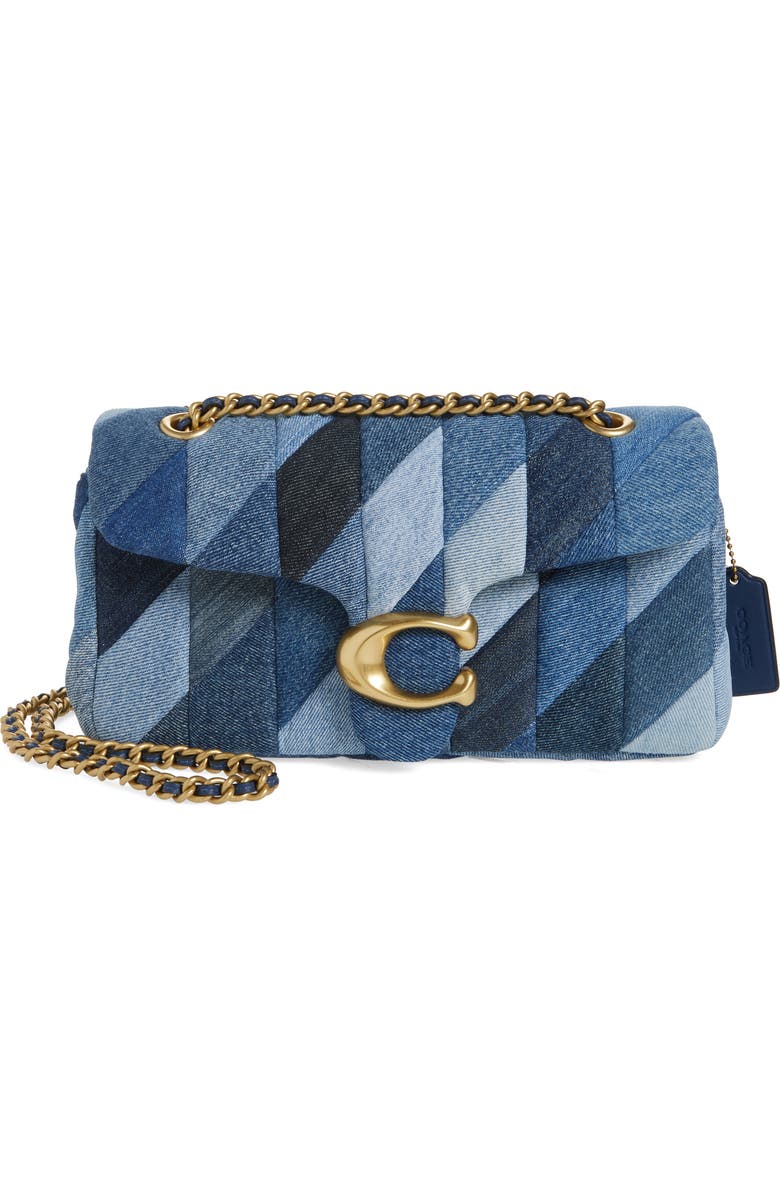 COACH Tabby Quilted Patchwork Denim Shoulder Bag, Main, color,