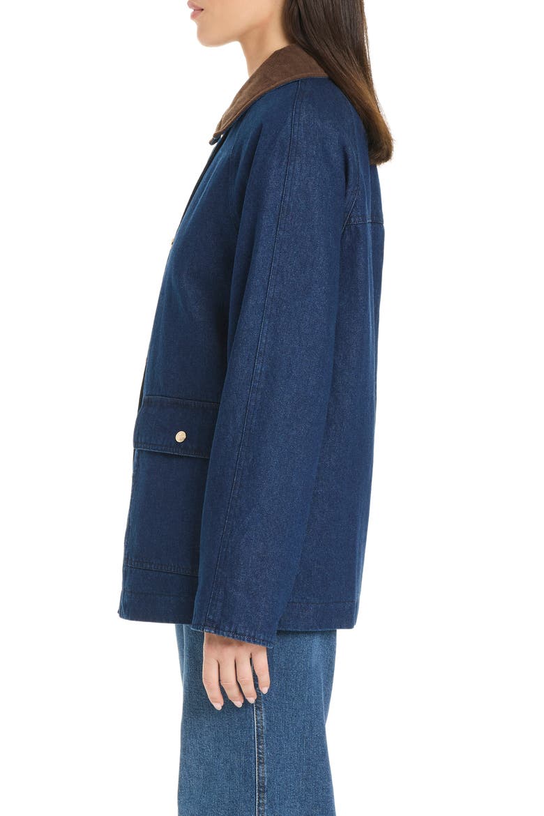 Corduroy-Collared Denim Utility Jacket, Alternate, color, NAVY DENIM