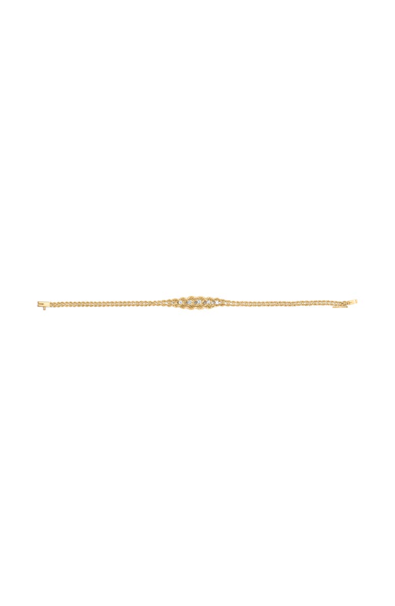 Haus of Brilliance 10K Yellow Gold 1/4 Cttw Diamond Basket Weave Rope Chain Style Bracelet, Alternate, color, Yellow