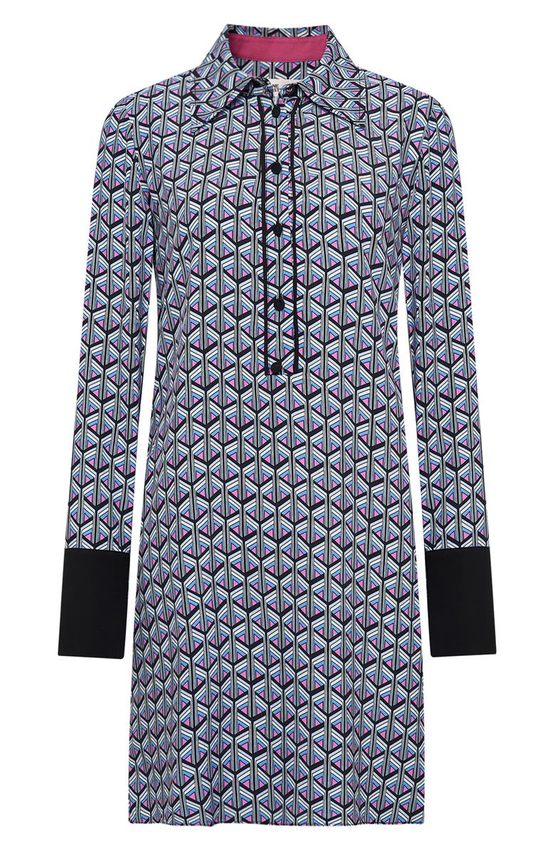 DVF Tamina Geo Print Long Sleeve Shirtdress, Alternate, color,