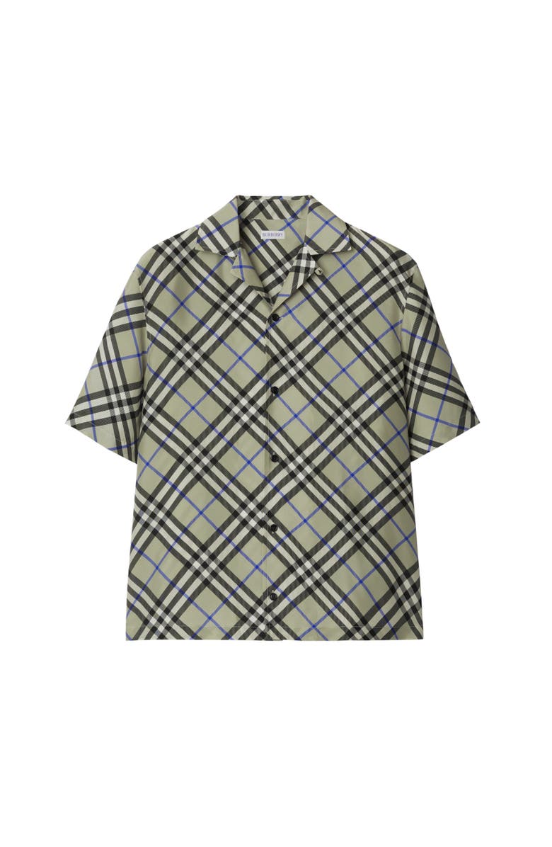 Burberry Oversized Check Silk Shirt, Alternate, color, 