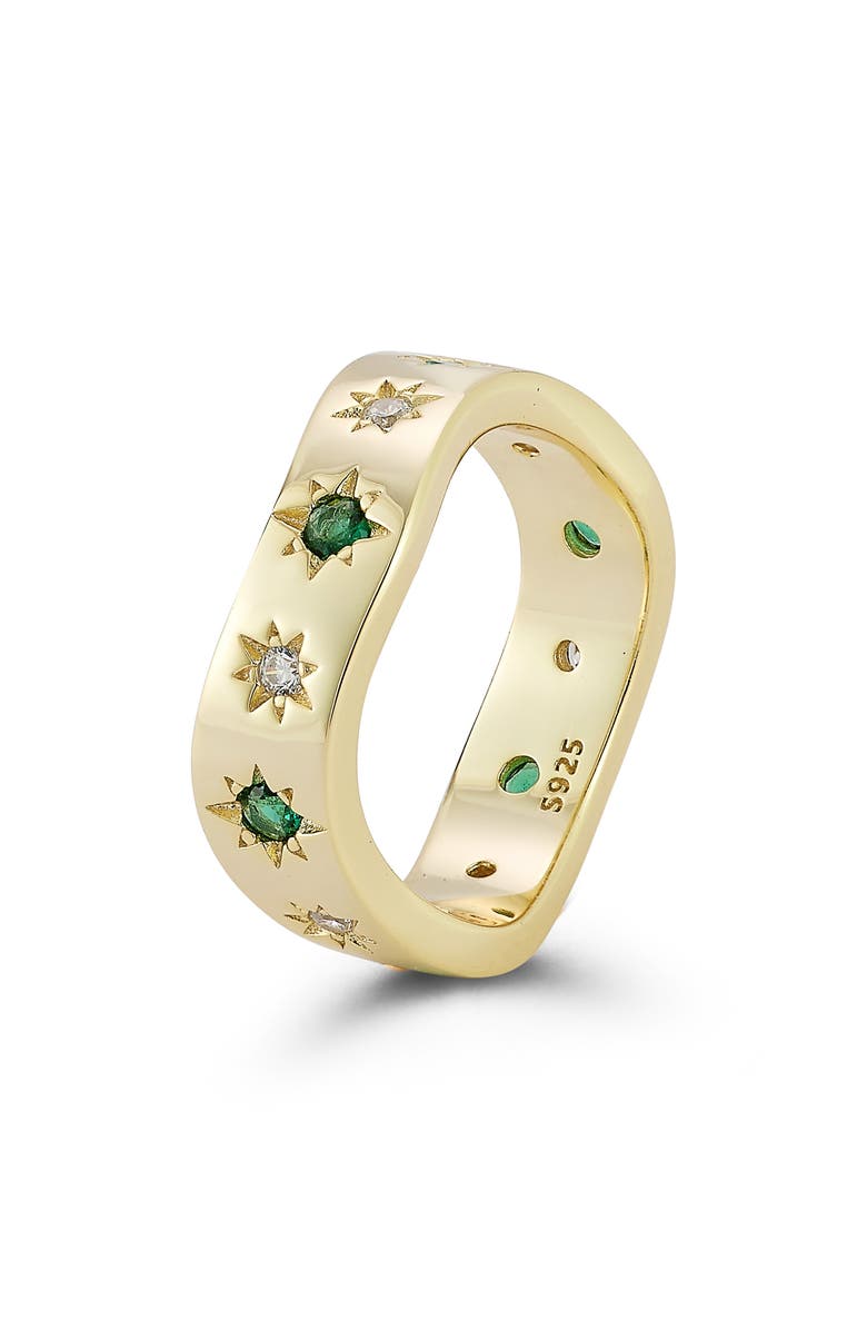 GLAZE JEWELRY 14K Gold Plated Sterling Silver Wave Band Ring, Alternate, color, Gold