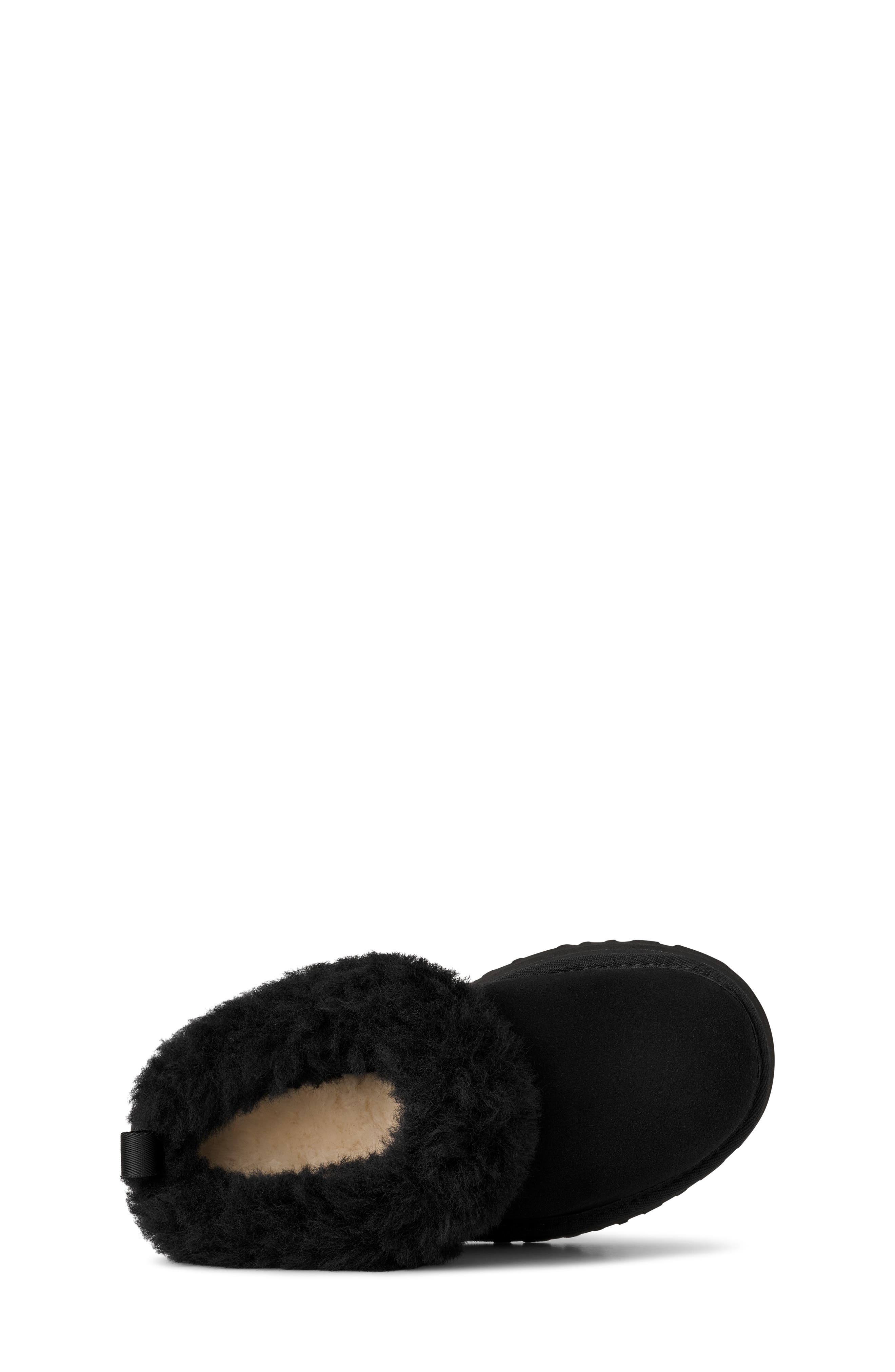UGG<sup>®</sup> Kids' Tazzelle Genuine Shearling Collar Slipper, Alternate, color, Black