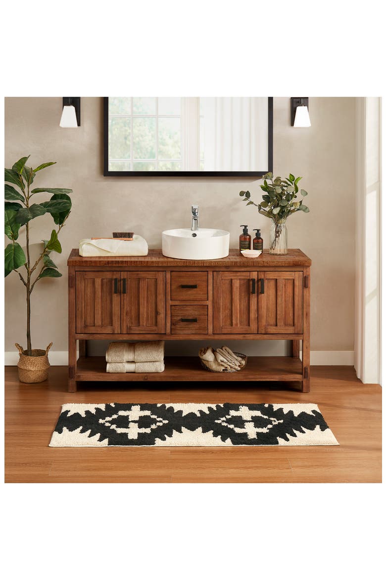 Spider Rock Bath Rug, Alternate, color, BLACK/WHITE