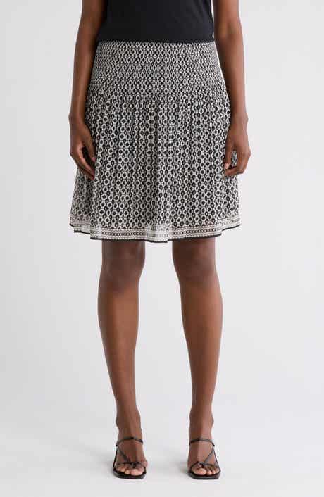 MAX STUDIO Floral Pleated Pull-On Skirt