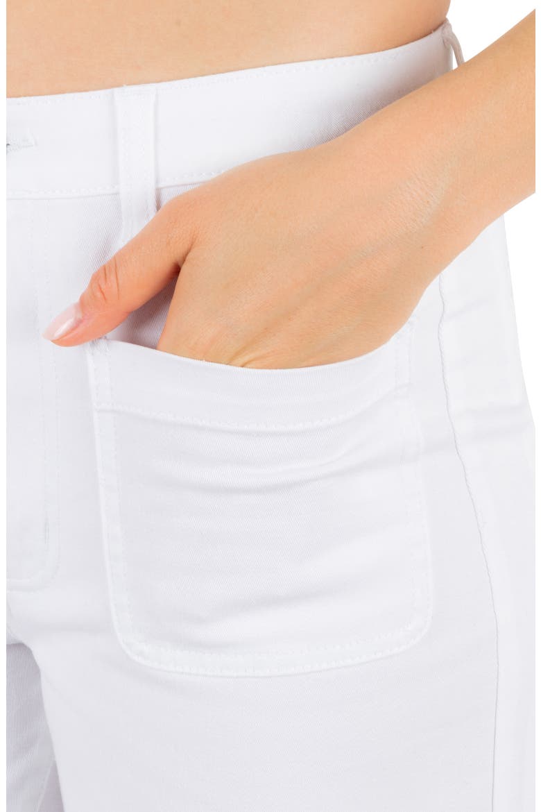 Horizon Patch Pocket Ankle Wide Leg Twill Pants, Alternate, color, WHITE