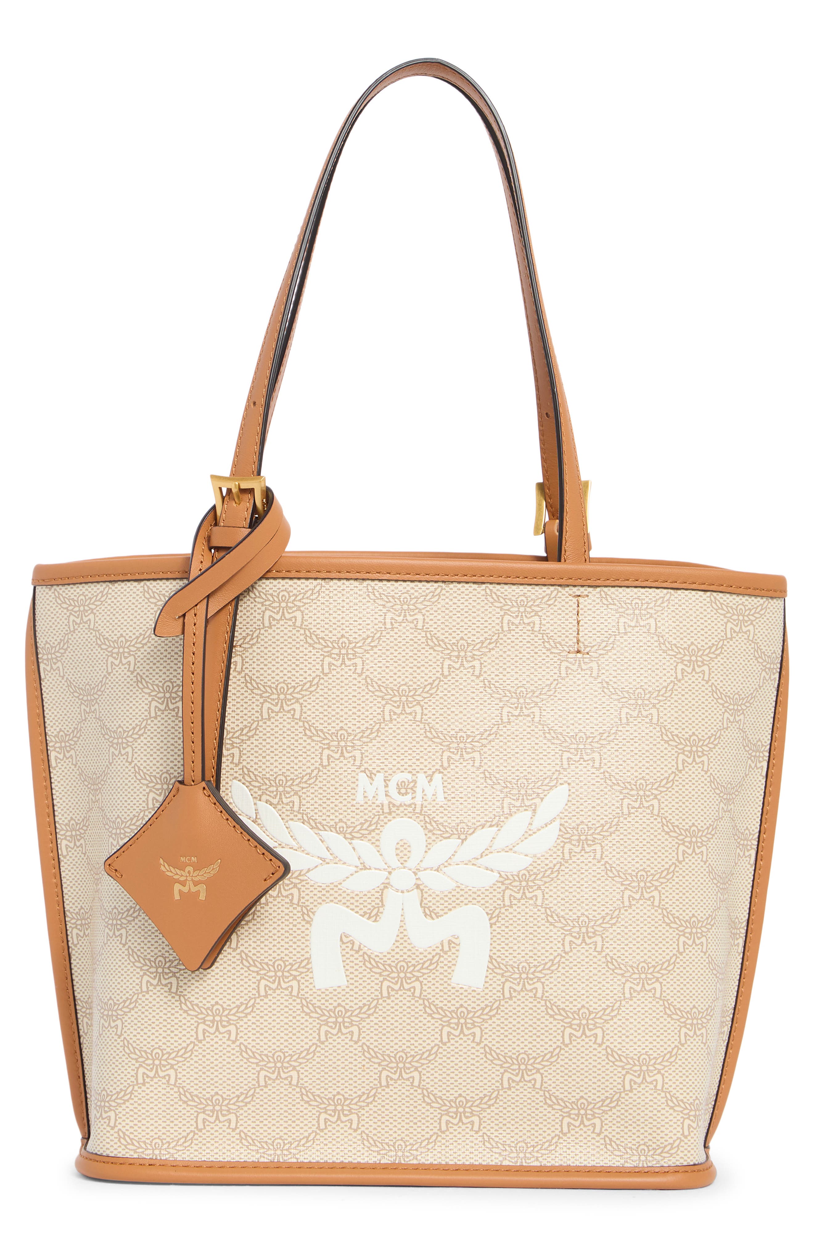MCM Lauretos Coated Canvas Shopper Bag