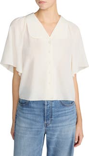 FRAME Gala Silk Short Sleeve Shirt