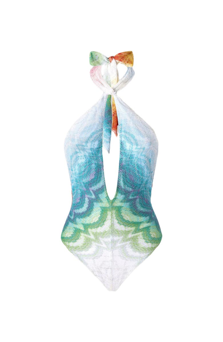Missoni One-piece Swimsuit In Shaded Lamé Viscose With Cut-out Detail, Alternate, color, Multicoloured