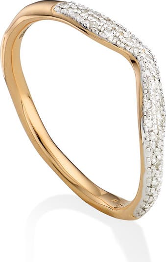 Monica Vinader ★ Riva Diamond Pre-Stacked リング Riva Hoop Cocktail Ring in Sterling Silver and Diamond