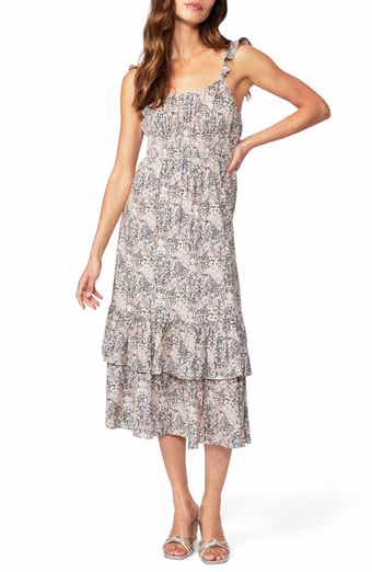Gisella Calico Cotton Blend Midi Sundress