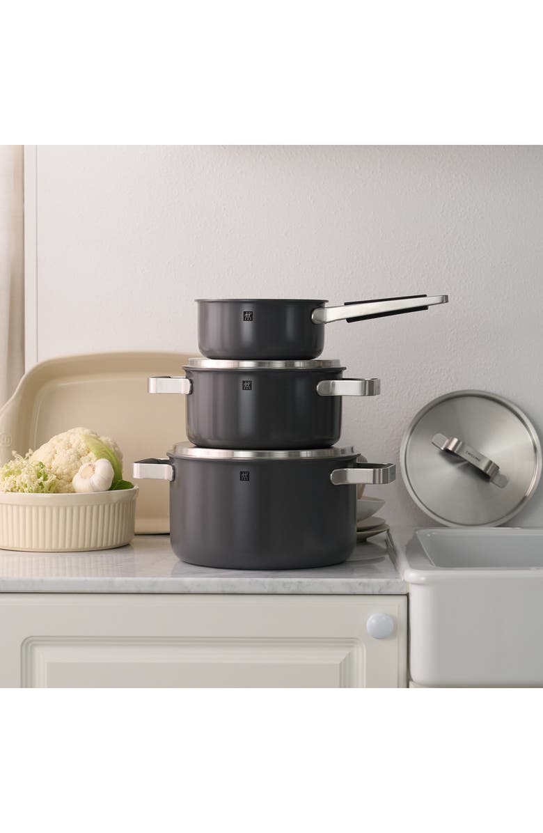 ZWILLING Pure 6-Piece Nonstick Stainless Steel Cookware Set, Alternate, color, Grey
