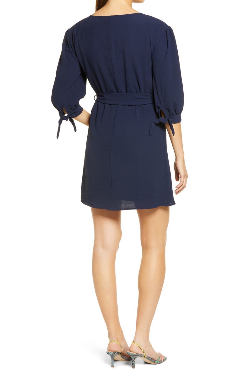 Fraiche by J Puff Sleeve Tie Waist Dress, Alternate, color,