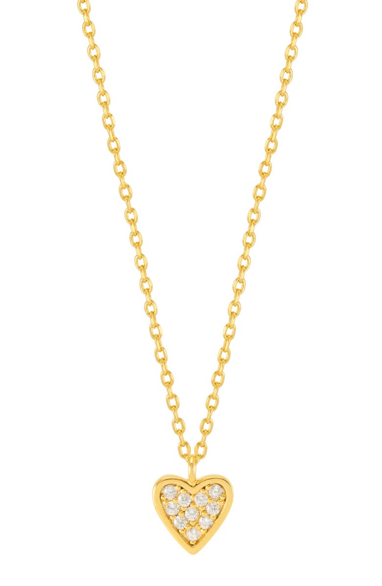 Estella Bartlett Pavé Mini Heart Pendant Necklace, Main, color, Gold