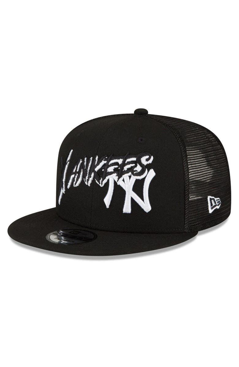 New Era Men's New Era Black New York Yankees Street Trucker 9FIFTY Snapback Hat, Main, color, 