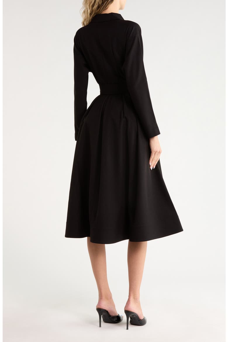 Vow Belted Midi Dress, Alternate, color, BLACK