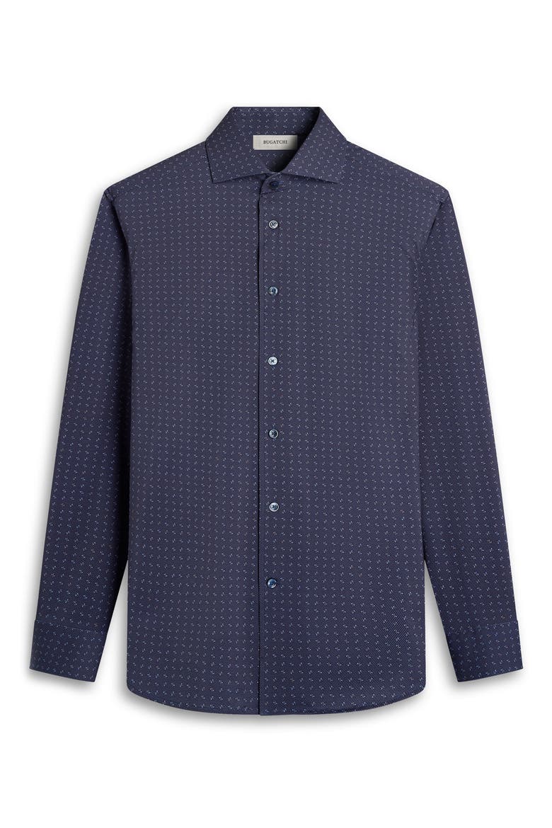 Devon OoohCotton® Geo Print Button-Up Shirt, Alternate, color, NIGHT BLUE