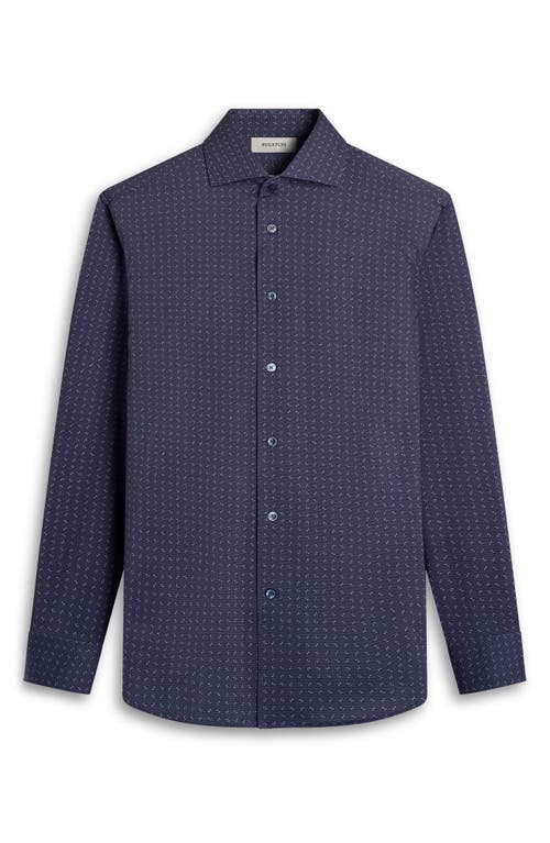 Bugatchi Devon Ooohcotton® Geo Print Button-up Shirt In Blue