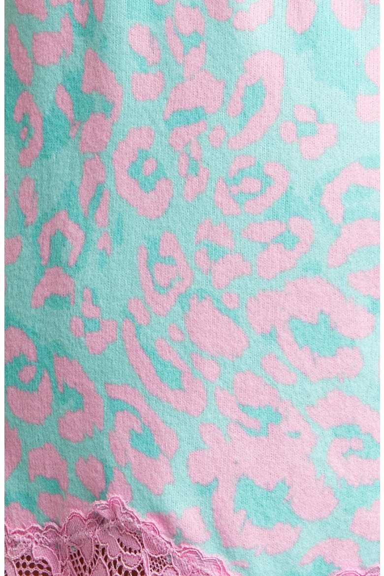 Leo Dreams Lace Trim Brushed Jersey Pajama Shorts, Alternate, color, AQUA