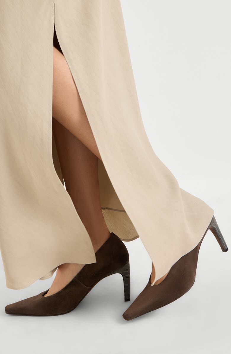 Brunello Cucinelli Bias-cut skirt, Alternate, color, Buff