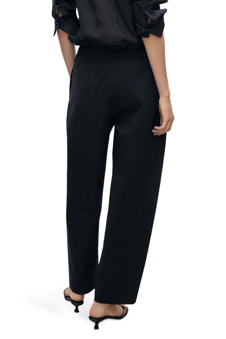 Pull-On Stretch Cotton Pants, Alternate, color, BLACK