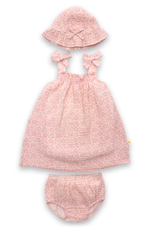 Gauze Organic Cotton Dress, Bloomers & Hat Set (Baby)