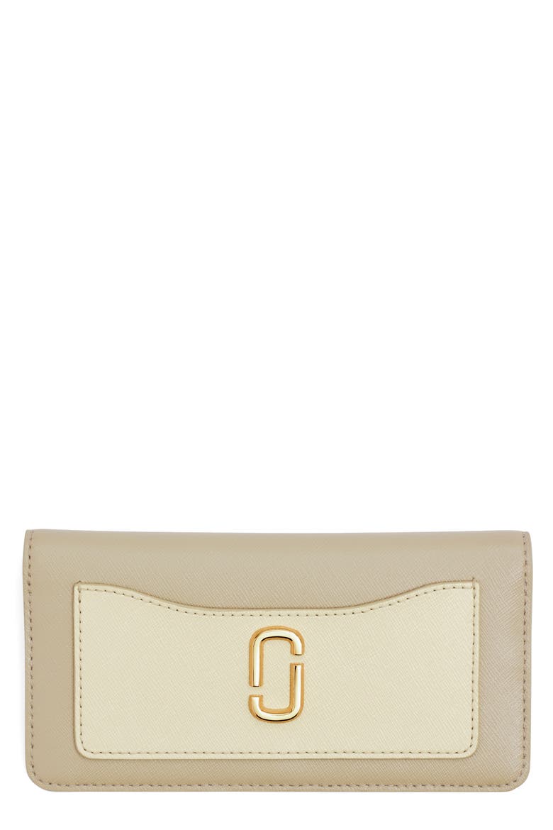 The Utility Snapshot DTM Saffiano Leather Wallet, Main, color, KHAKI MULTI