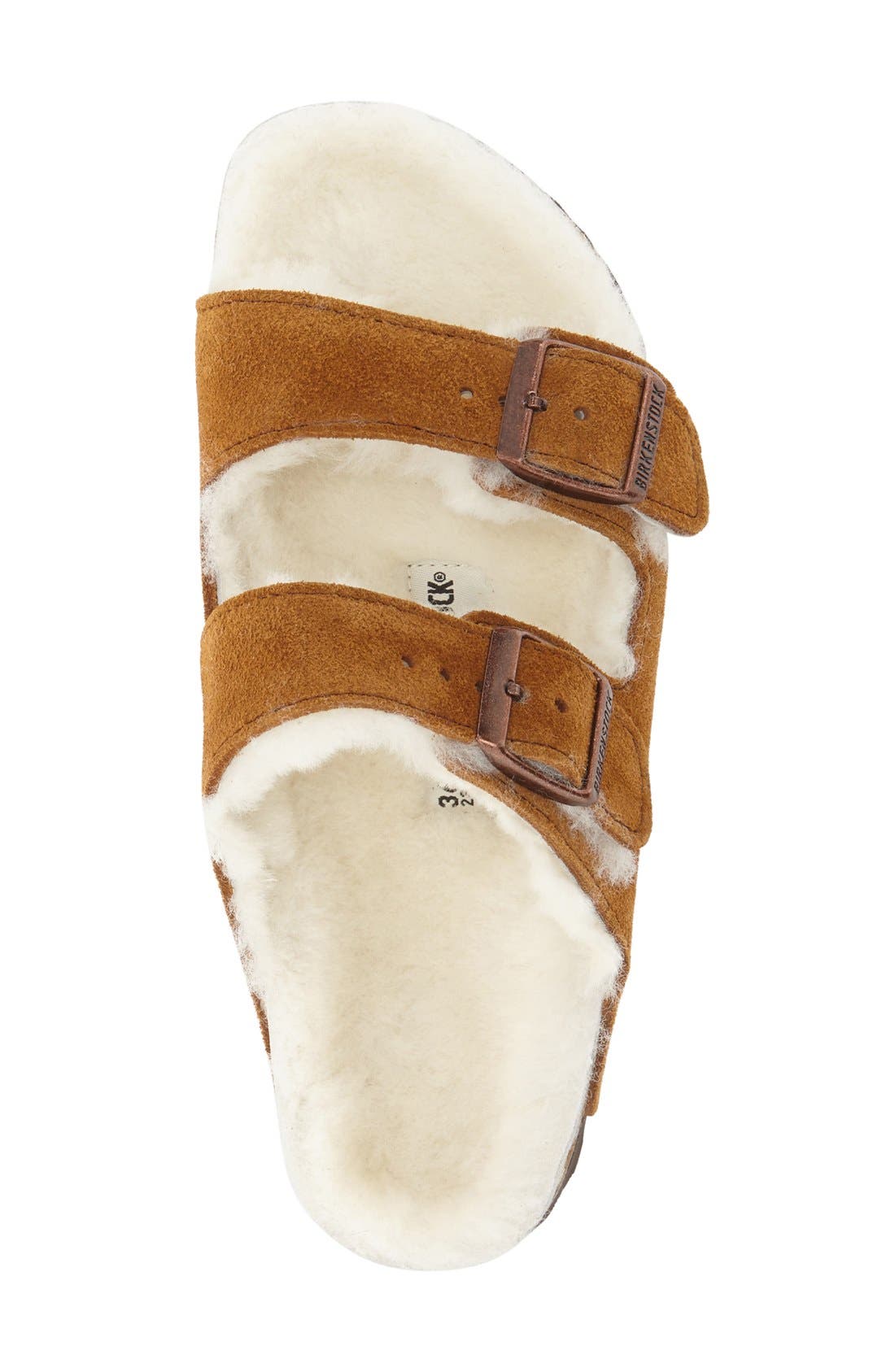 Arizona Genuine Shearling Lined Slide Sandal, Alternate, color, MINK SUEDE