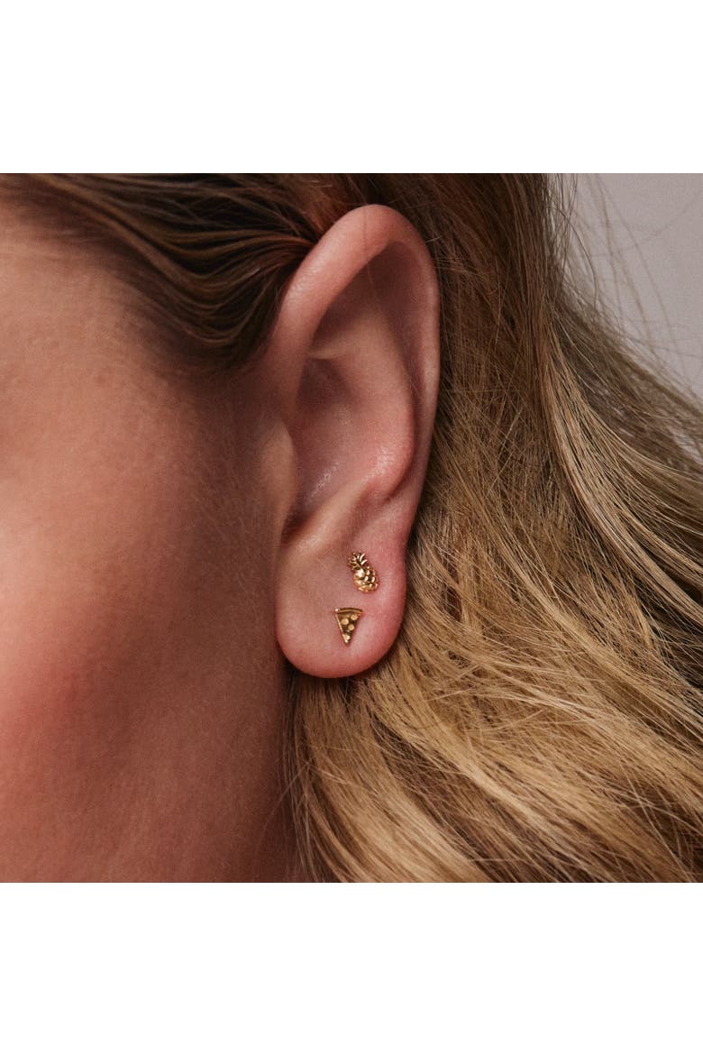 14K Yellow Gold Pizza Stud, Alternate, color, Gold - Butterfly Back