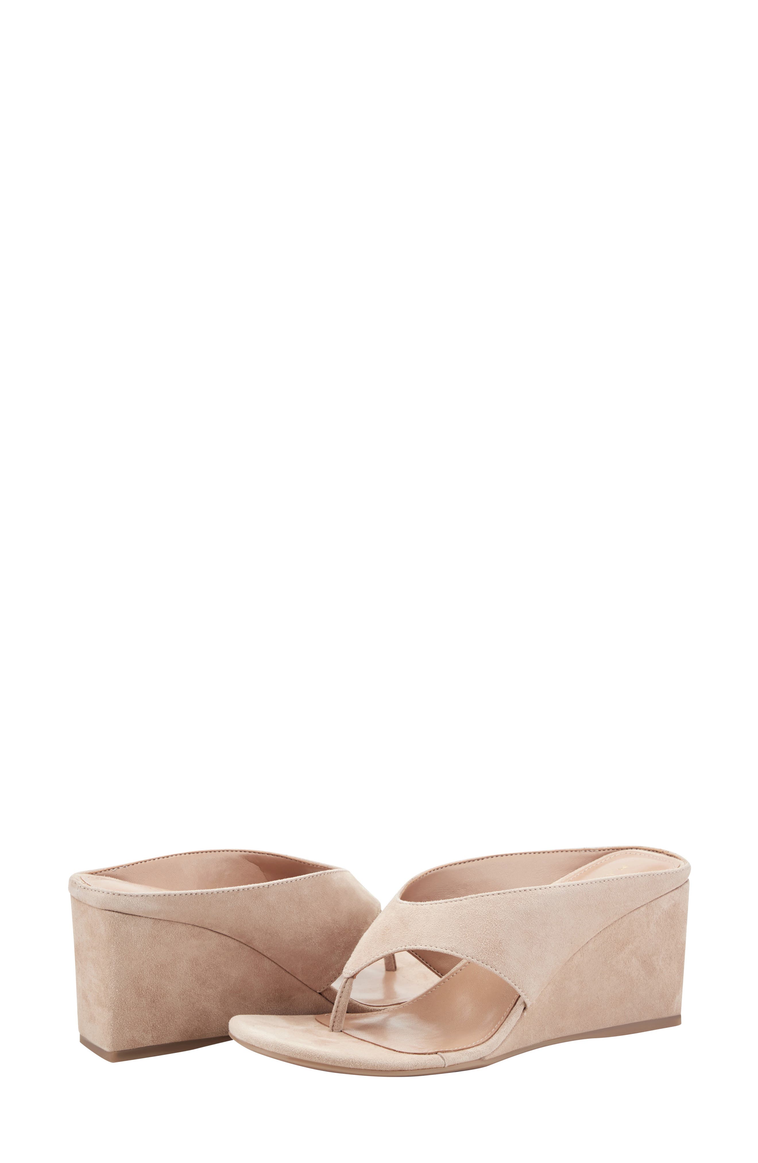 Marc Fisher LTD Udena Wedge Flip Flop, Alternate, color, Medium Natural 2