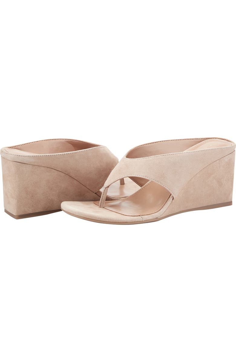 Marc Fisher LTD Udena Wedge Flip Flop, Alternate, color, Medium Natural 2