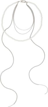 AllSaints Imitation Pearl Mixed Chain Multi Strand Necklace