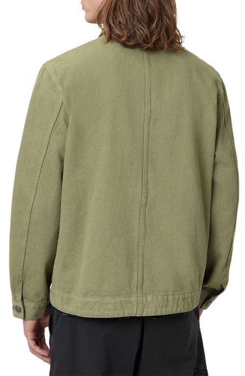 Allsaints Mens Military Green Eavis Patch-pocket Cotton Jacket In Green