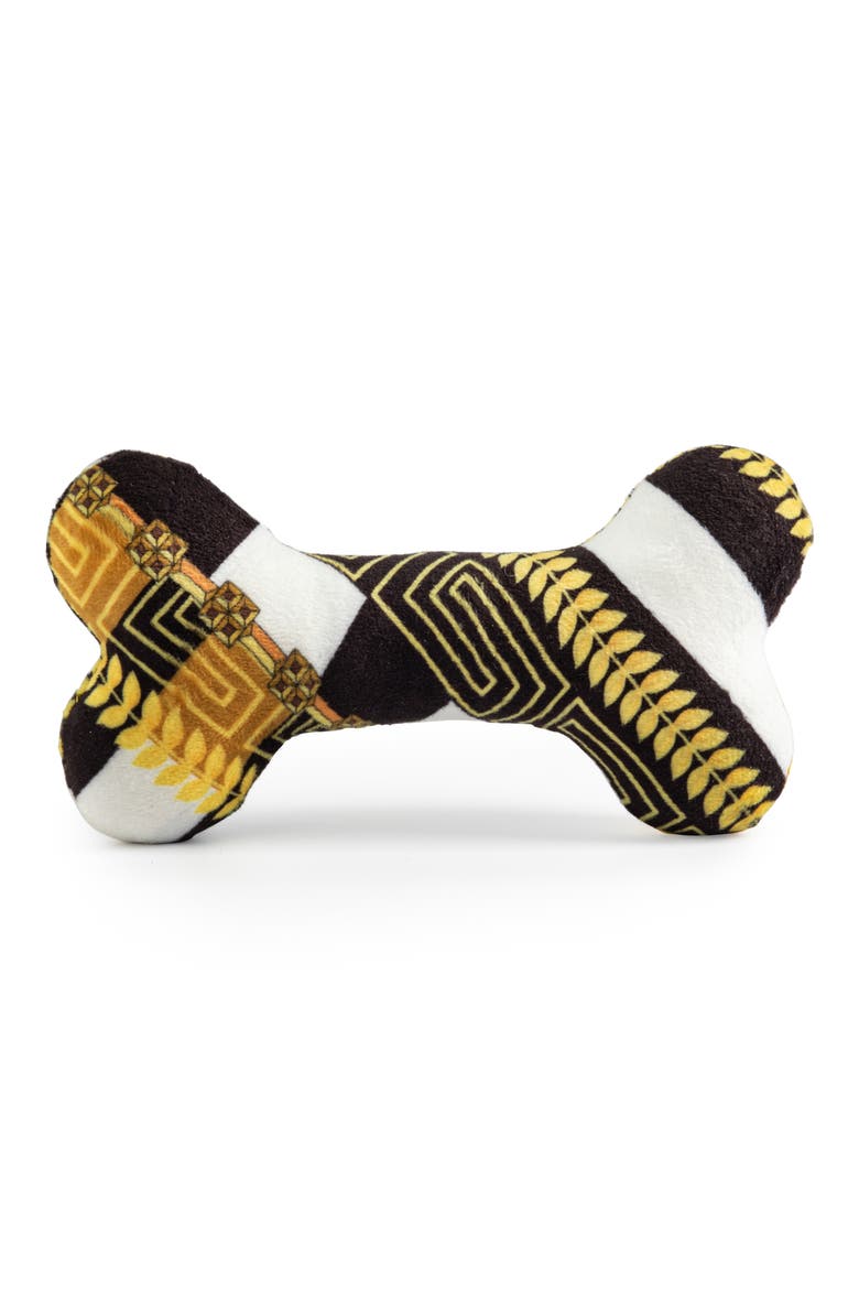 Fursace Bone Squeaker Toy, Alternate, color, BLACK WHITE GOLD