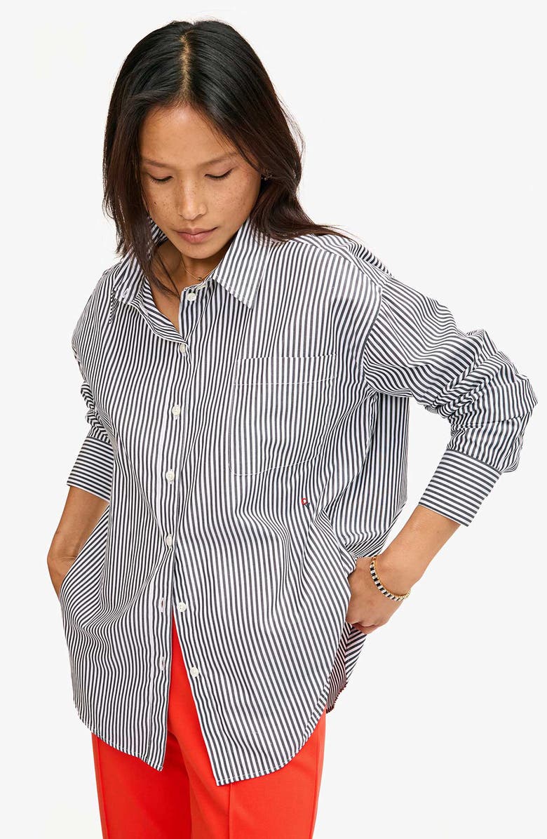 Clare V. Emilette Oversize Button-Up Shirt, Alternate, color, 