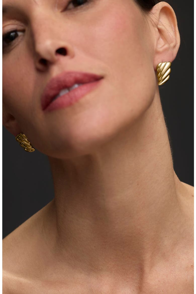 Fluted Statement Drop Earrings, Alternate, color, GOLD