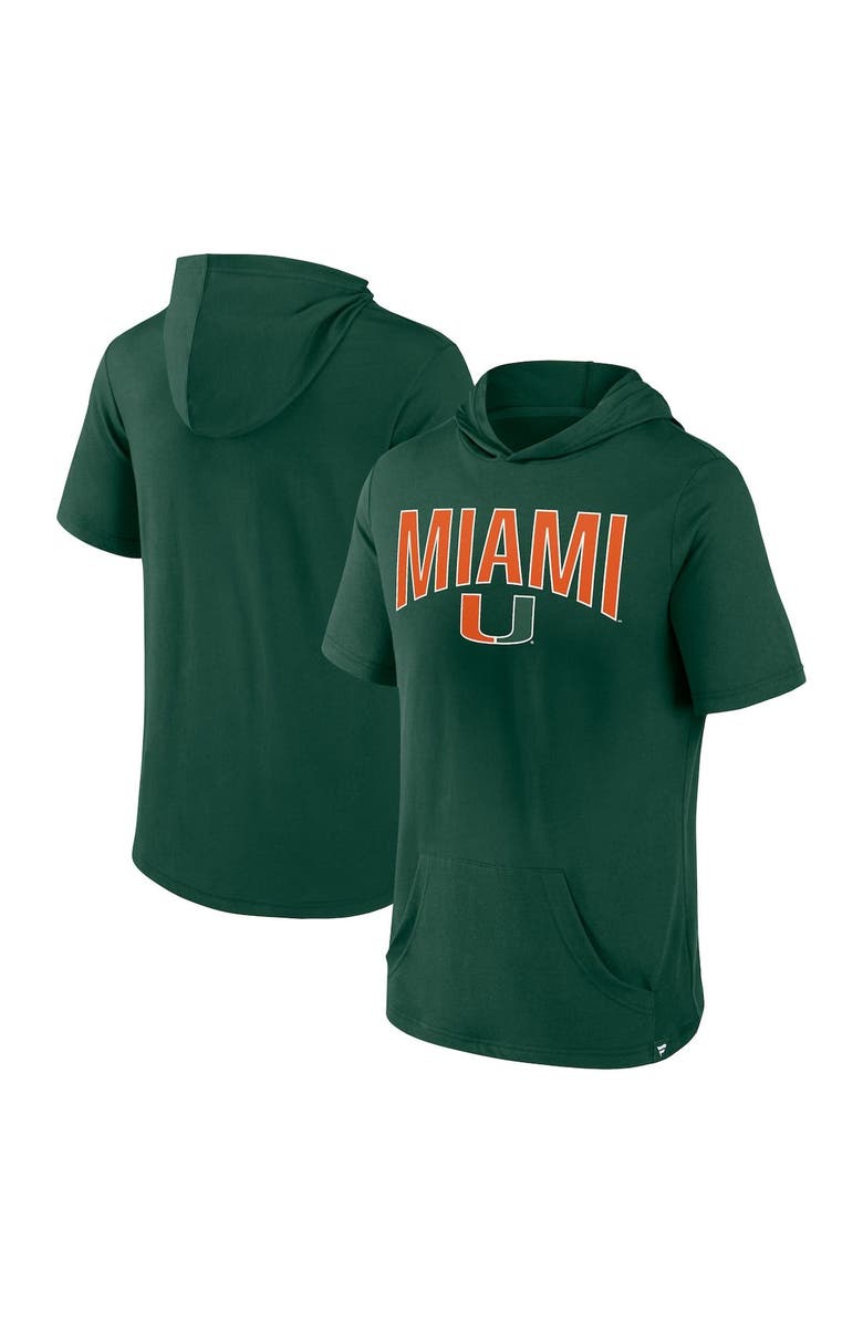 FANATICS Men's Fanatics Branded Green Miami Hurricanes Outline Lower Arch Hoodie T-Shirt, Main, color, 