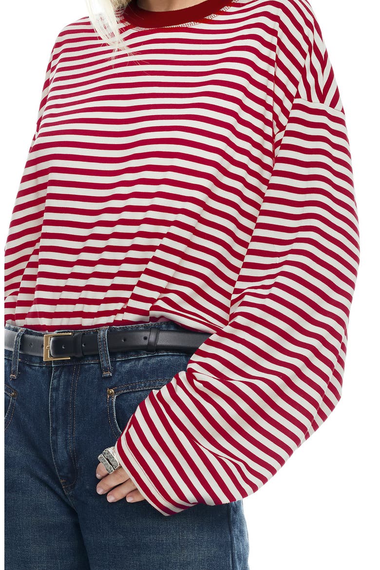 Bloom Stripe Top, Alternate, color, WINE STRIPE