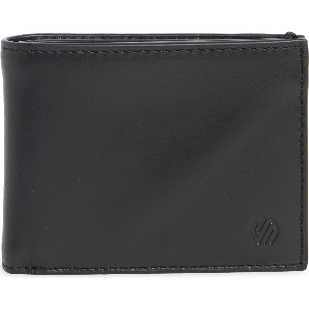 Johnston & Murphy Hunter Glazed Leather Bifold Wallet In Black