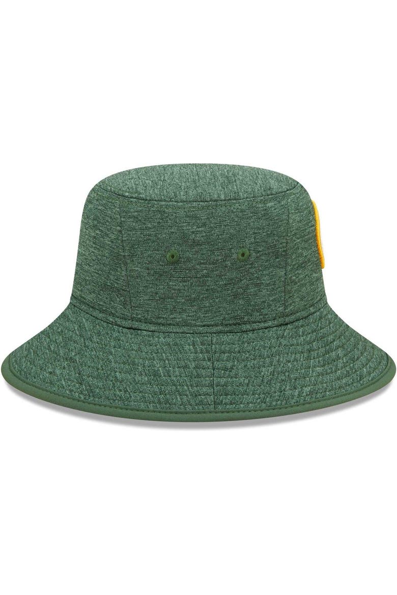 Men's New Era Heather Green Green Bay Packers Bucket Hat, Alternate, color, Green