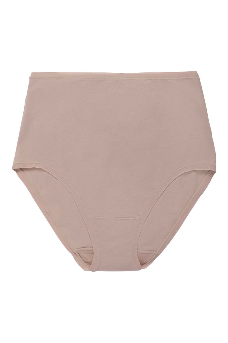 Bliss Bare Cotton High Waist Briefs, Alternate, color, CAFE