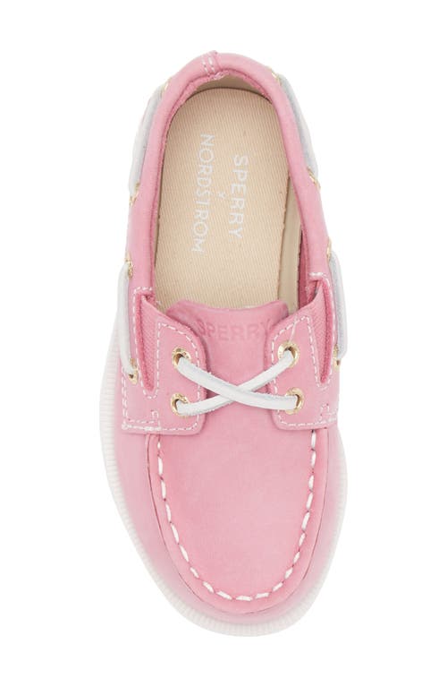 Sperry Kids' Authentic 2-eye Nubuck Boat Shoe In Medium Pink