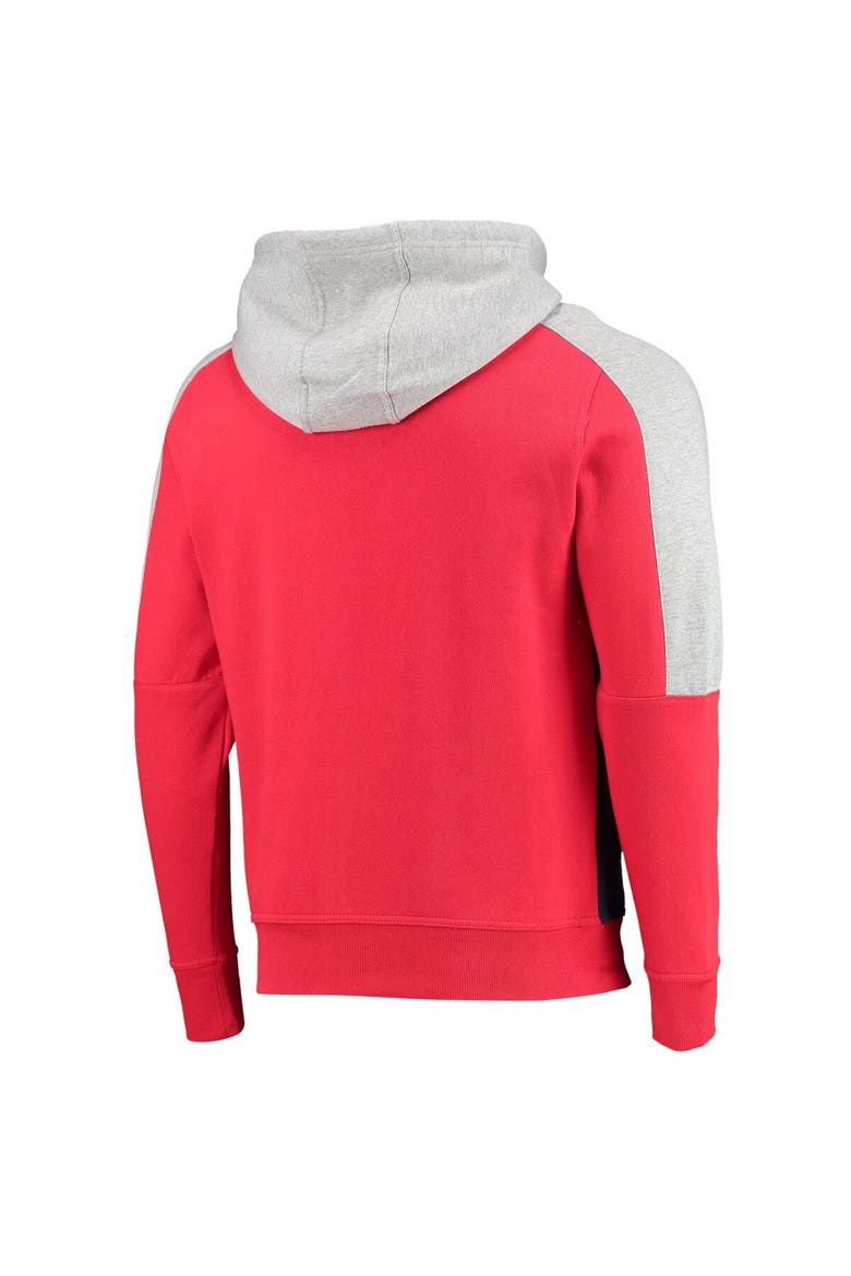 Men's Starter Red/Navy Washington Capitals Playoffs Color Block Full-Zip Hoodie, Alternate, color, Red