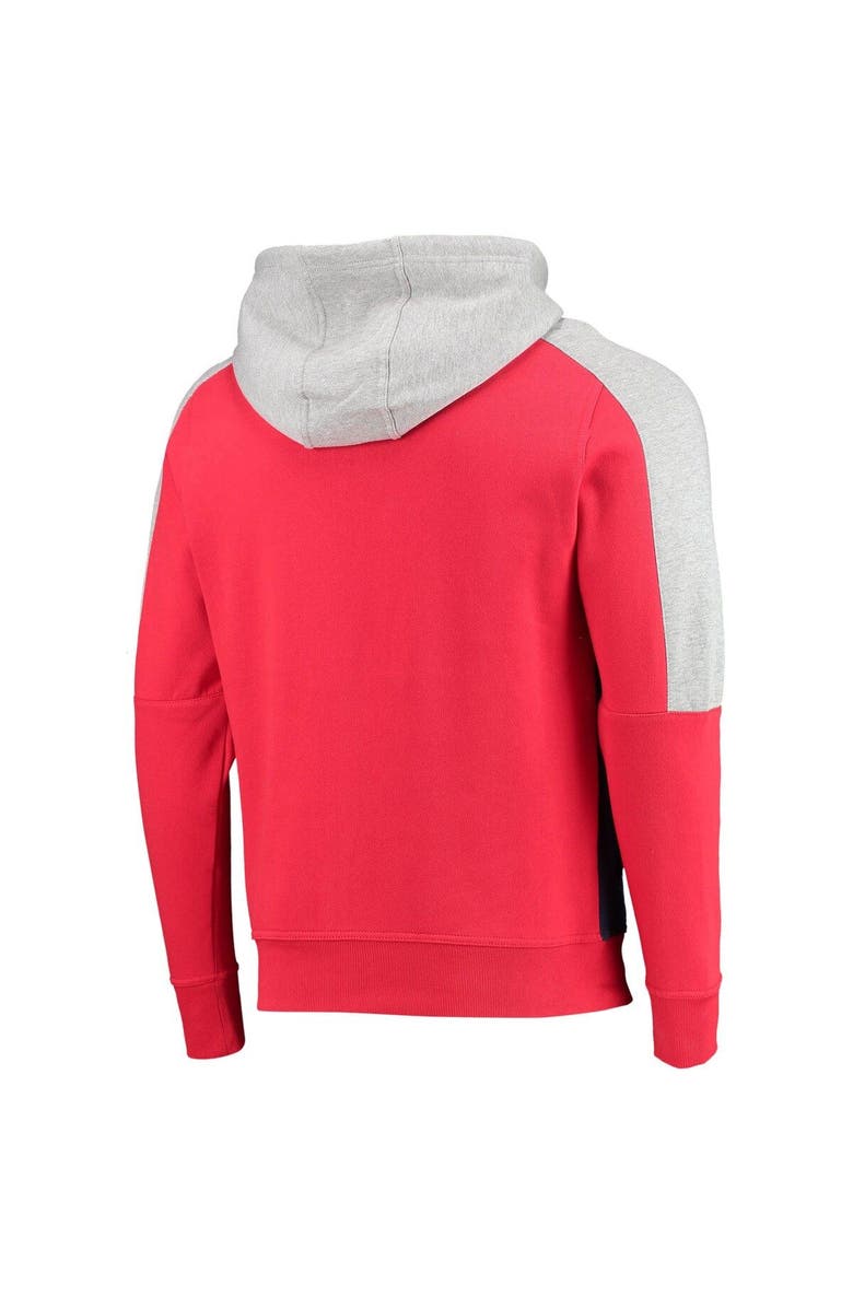 STARTER Men's Starter Red/Navy Washington Capitals Playoffs Color Block Full-Zip Hoodie, Alternate, color, Red