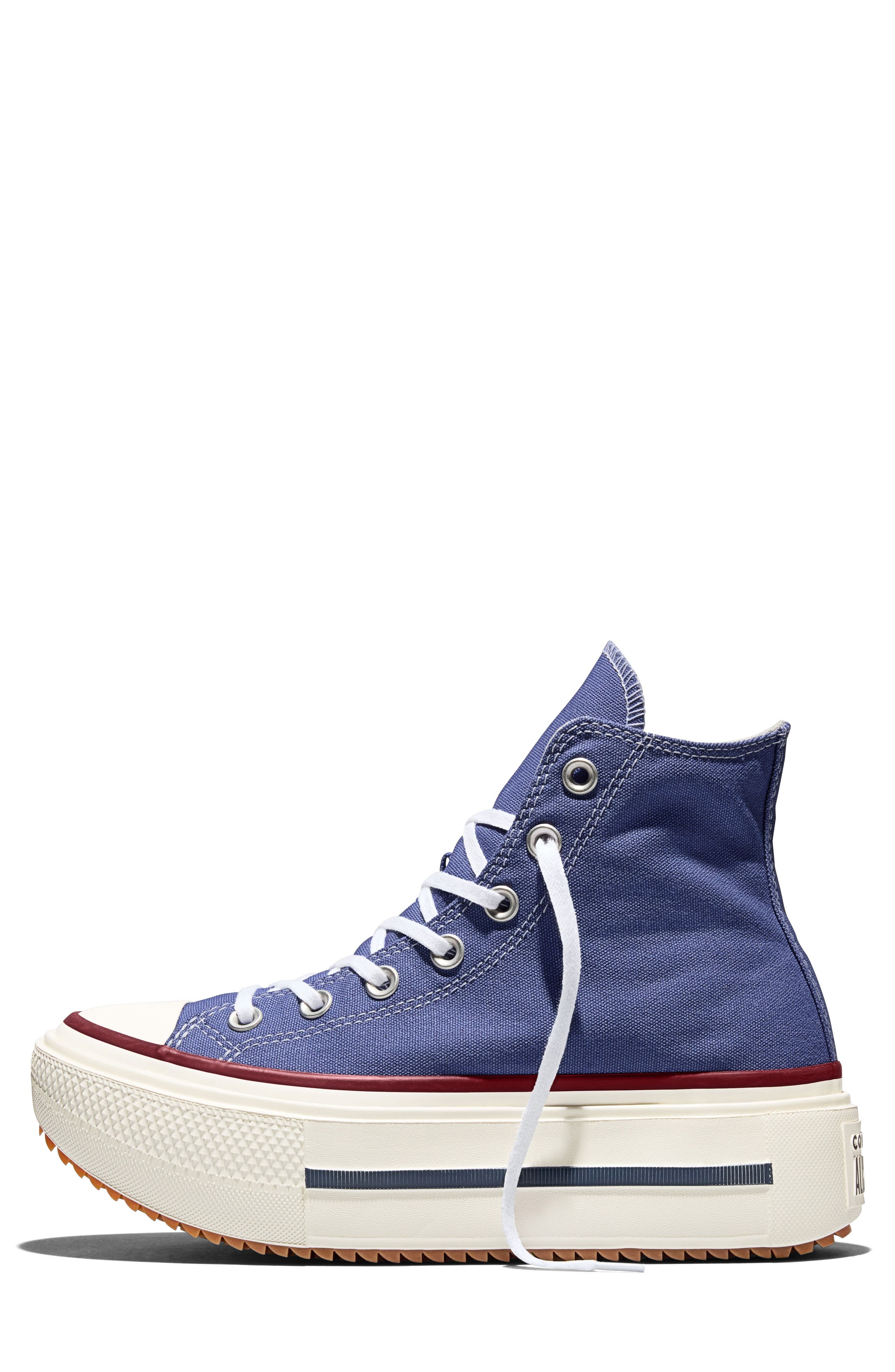 Converse Gender Inclusive Chuck Taylor All Star Lift Double Stack High Top Platform Sneaker, Alternate, color, Indigo Storm/ Egret/ Garnet