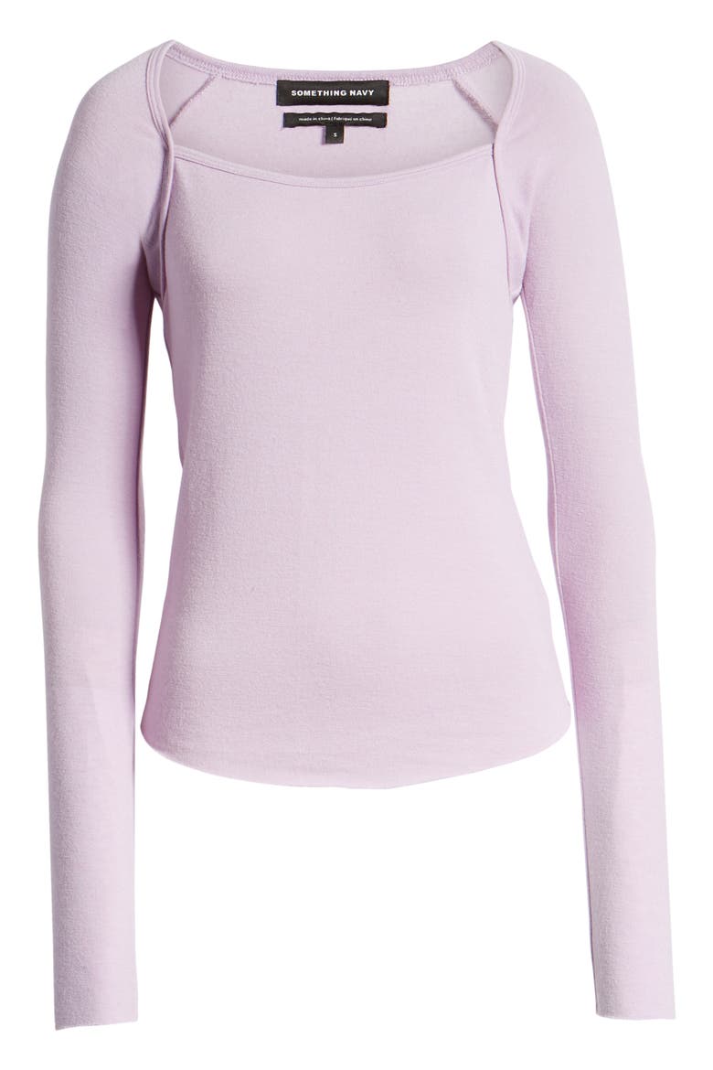 Square Neck Top (Nordstrom Exclusive), Alternate, color, PURPLE BLOOM