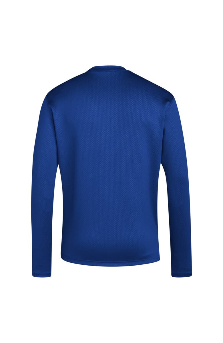 adidas Men's adidas Royal Kansas Jayhawks Reverse Retro Baseball Script Pullover Sweatshirt, Alternate, color,